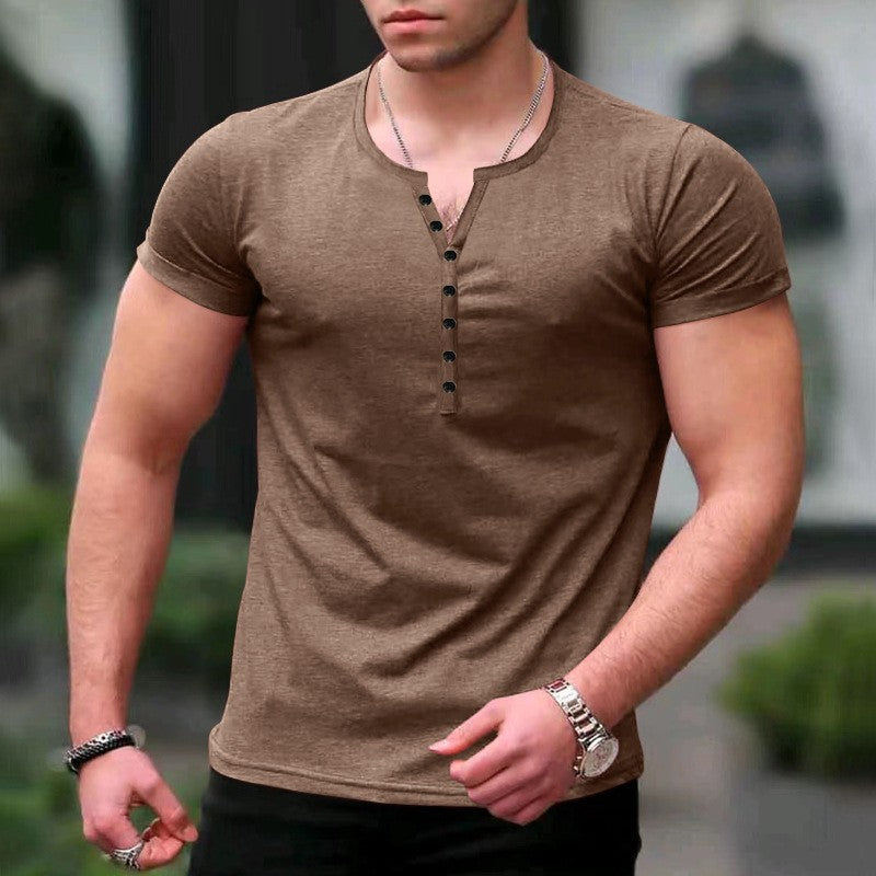 Short Sleeve Men's Solid Color T-shirt