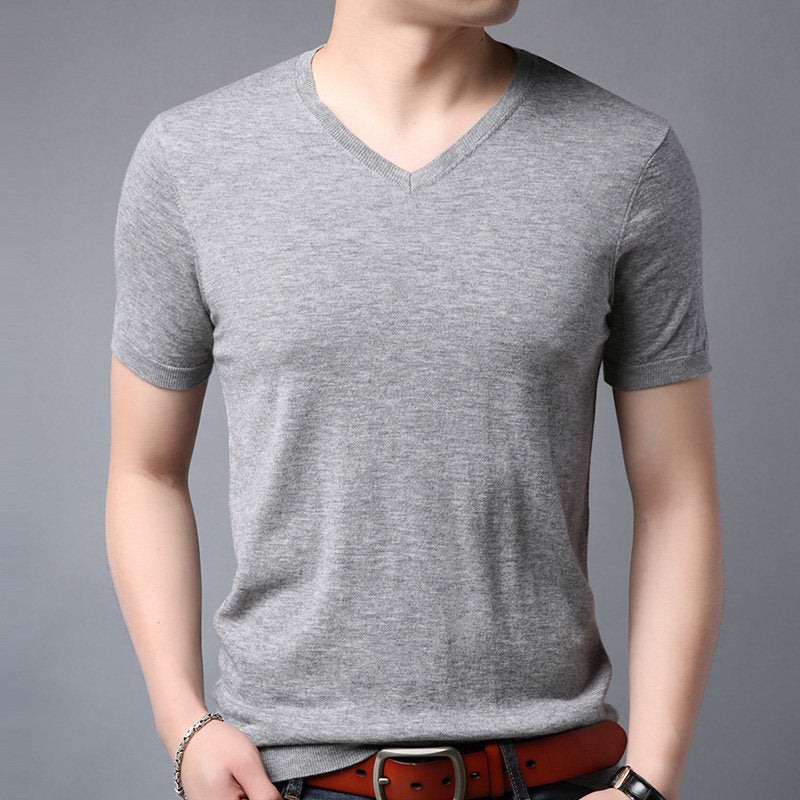 Wool Spring Short-sleeved T-shirt Men