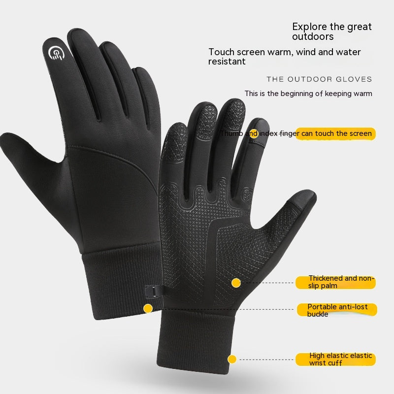 Guantes cálidos con pantalla táctil y forro polar para deportes al aire libre, moda para hombres y mujeres