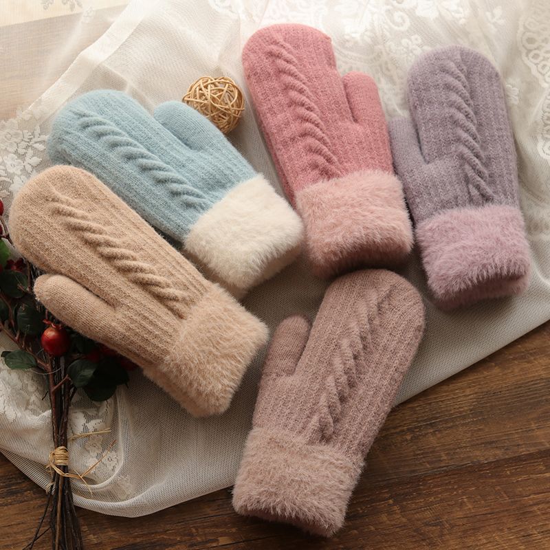 Guantes de montar lindos y cálidos de invierno para mujer con terciopelo