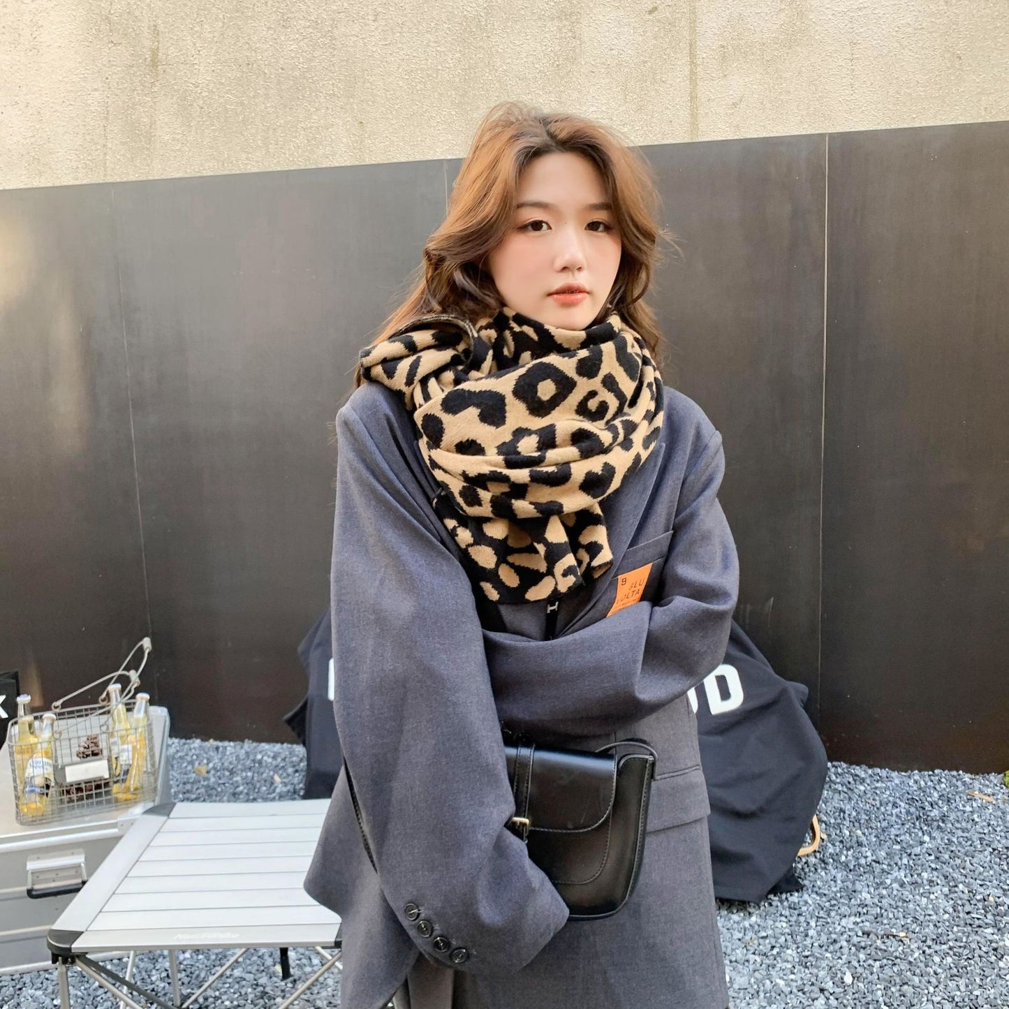 Europe And America Fashion Leopard Scarf Versatile Warm Keeping Women