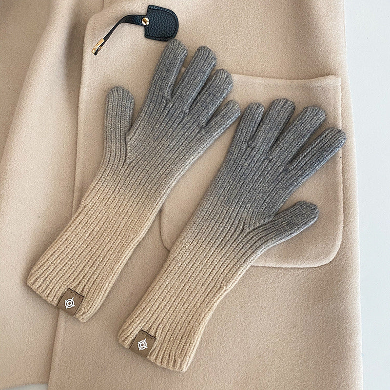 Guantes Degradados Cálidos De Invierno De Moda