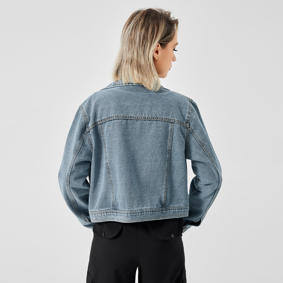 Chaqueta vaquera de manga larga diseñada para mujer Top de moda