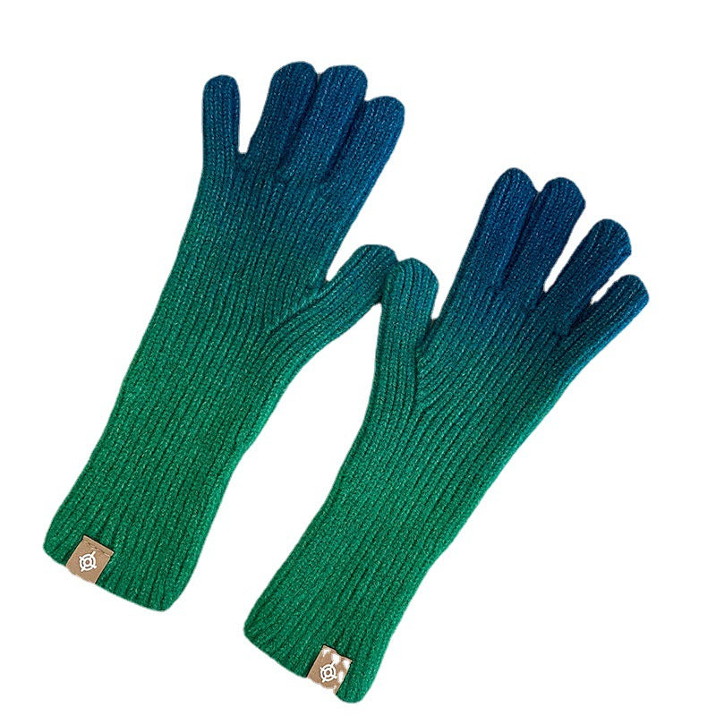 Guantes Degradados Cálidos De Invierno De Moda