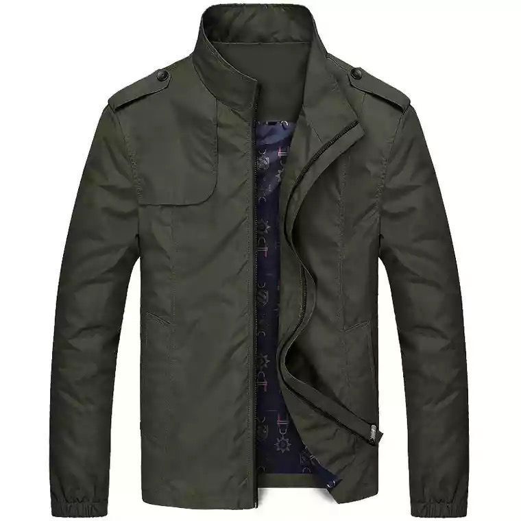 Chaqueta delgada casual de color sólido de moda para hombre