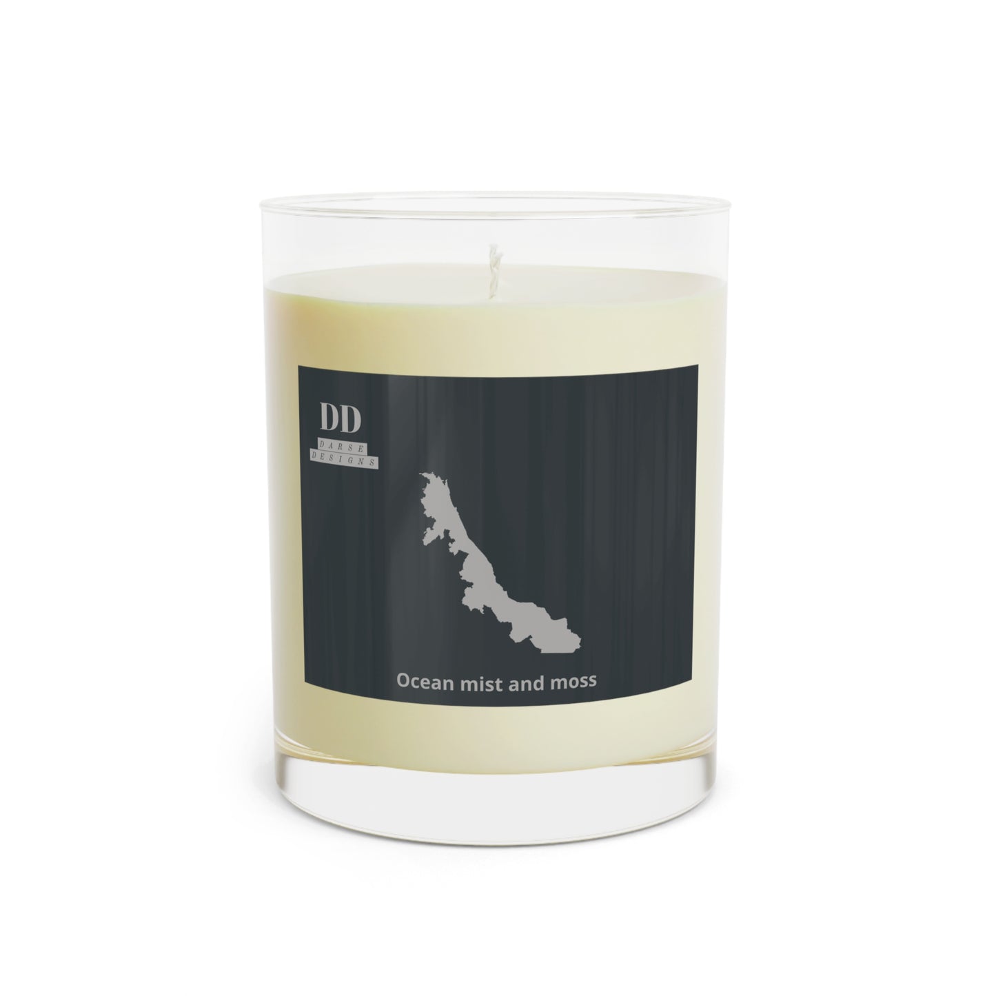 Darse Designs Texas Veracruz logo Ocean Mist and Moss Scented Candle - Full Glass, 11oz