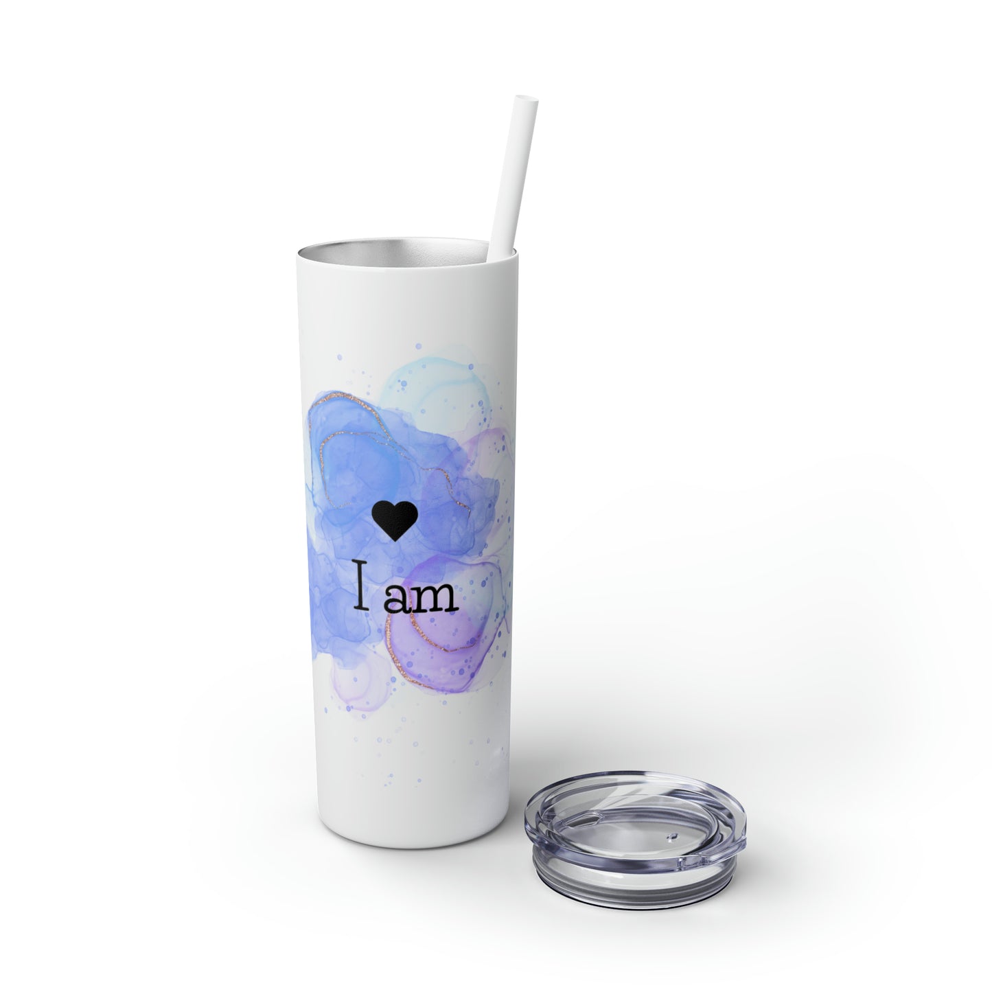 I am logo Skinny Tumbler with Straw, 20oz