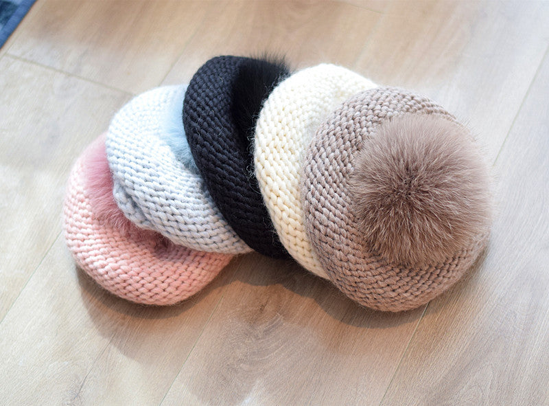 Retro Handmade Thick Thread Knitted Woolen Cap