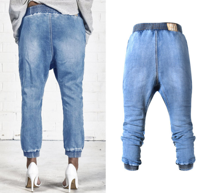 Elastic Waist Jeans Women Casual Female Cross-pants Plus Size Big and Tall Women Clothes High Quality Woman Summer Jeans S2814