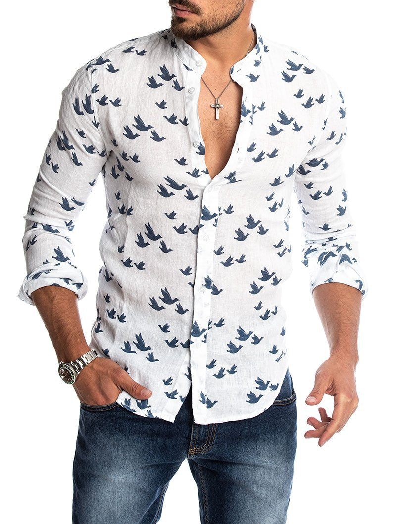 Camisa lino solapa a juego hombre