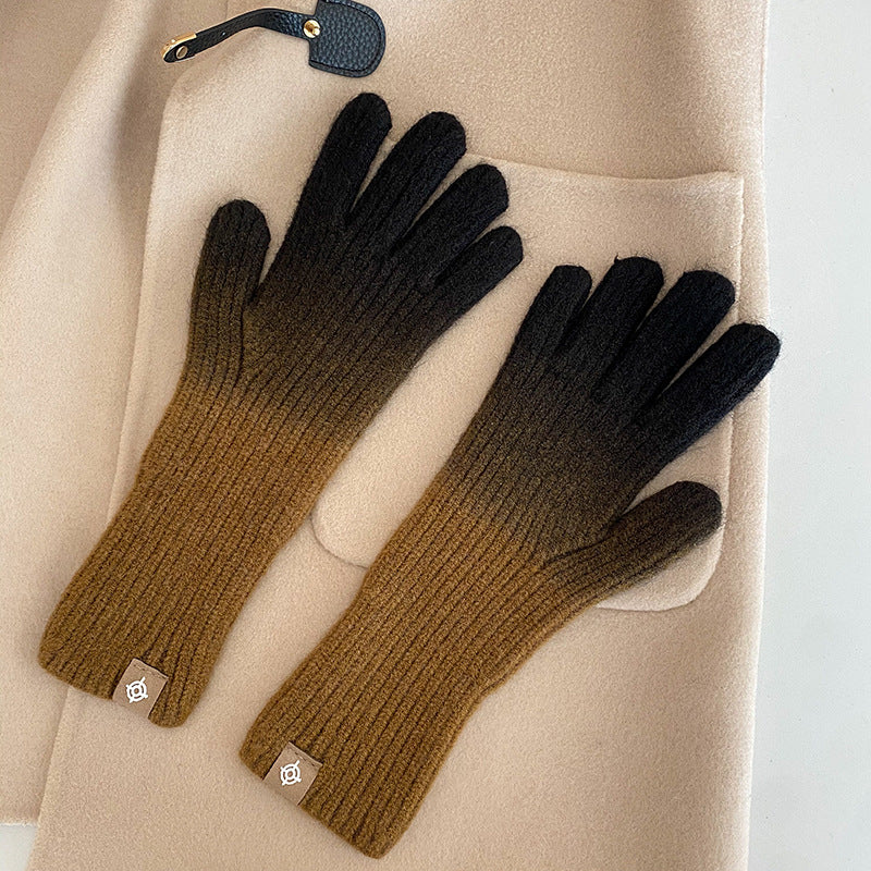 Guantes Degradados Cálidos De Invierno De Moda