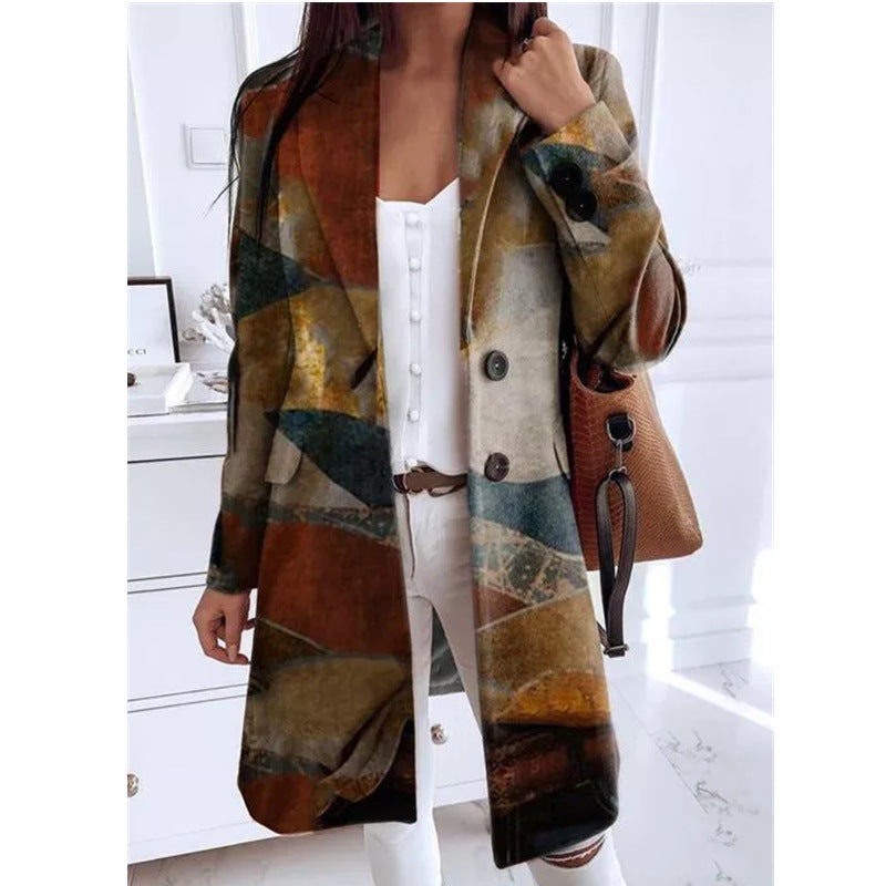 Loose large woolen coat