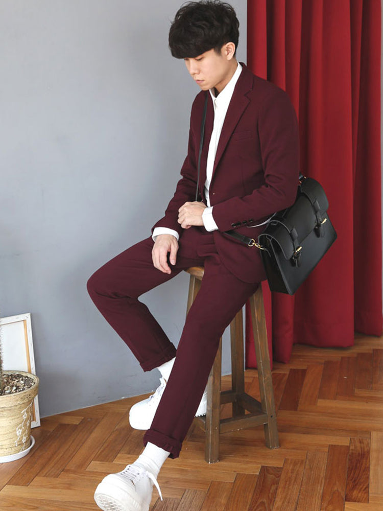 Trajes de hombre, ropa formal, estilo coreano informal, ajuste profesional de otoño