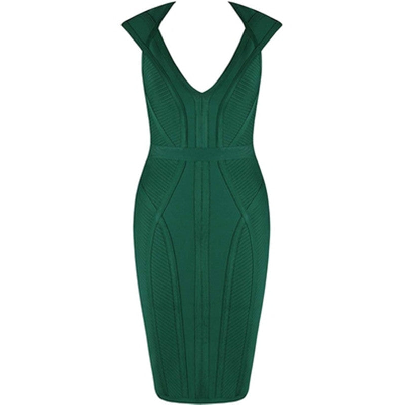 Vestido ajustado de noche para mujer, sexy, verde, ajustado