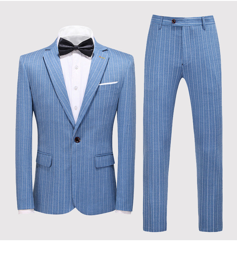 Trajes de hombre nuevo traje de talla grande traje de boda informal de negocios vestido azul de boda ajustadas coreanas