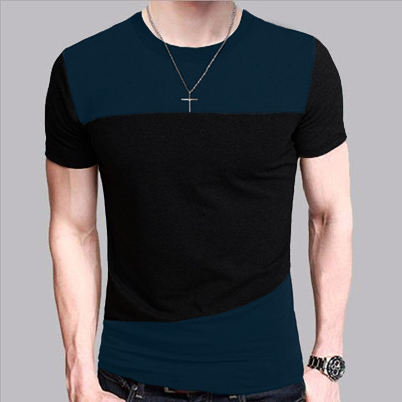 Camiseta Coreana De Manga Corta Con Cuello Redondo Ropa De Camiseta Para Hombre A Juego De Colores Para Hombre