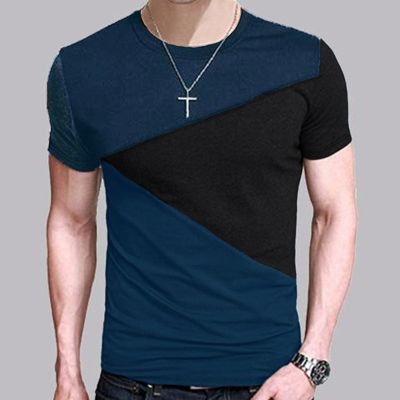 Camiseta Coreana De Manga Corta Con Cuello Redondo Ropa De Camiseta Para Hombre A Juego De Colores Para Hombre