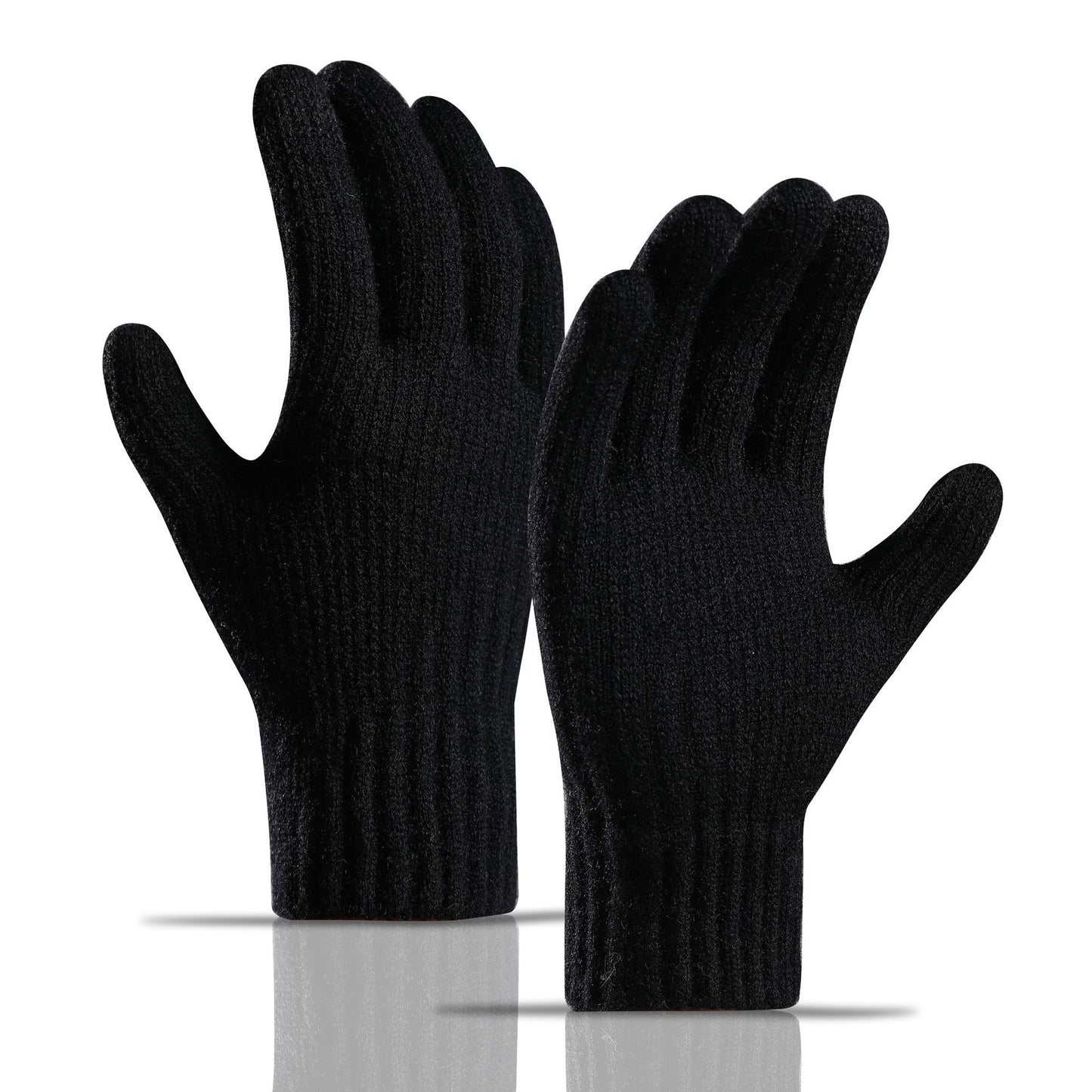 Guantes de punto de mantenimiento cálidos acolchados con forro polar de invierno para mujer