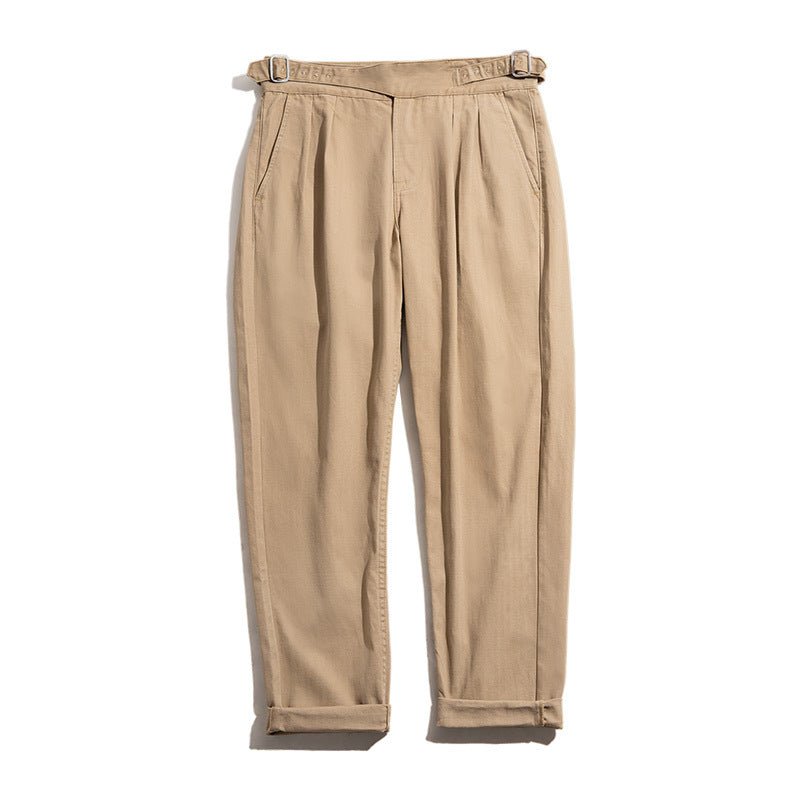 Pantalones militares retro de cintura alta Pantalones casuales Hombres 