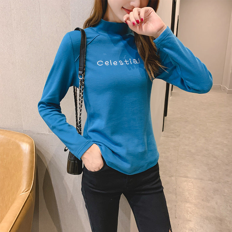 Embroidered bottoming shirt women