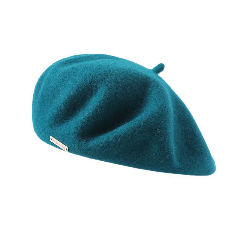 Gorro a juego de color puro, grueso, cálido, informal, para temporada informal