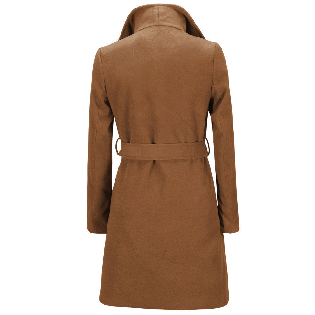 Women's Woolen Coat Slim Long Woolen Coat