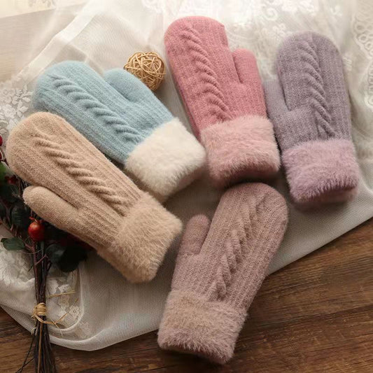 Women's Winter Warm And Cute Riding Gloves With Velvet