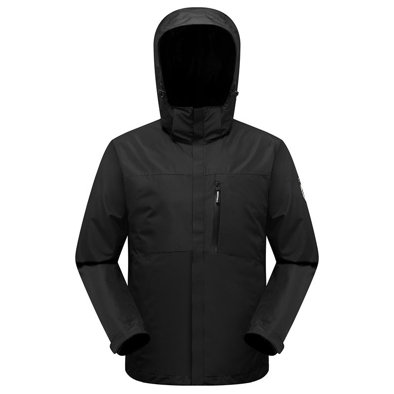 Chaqueta impermeable a prueba de viento con forro impermeable de algodón tres en uno