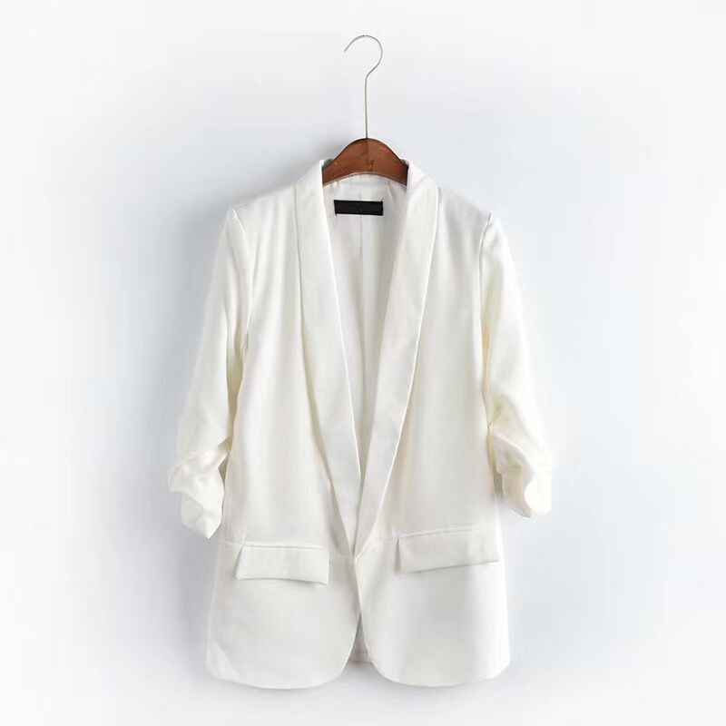 Casual Suit Jacket With Pleated Sleeve Pockets