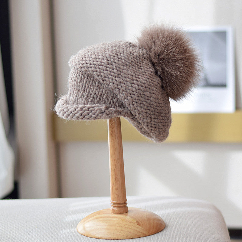 Retro Handmade Thick Thread Knitted Woolen Cap