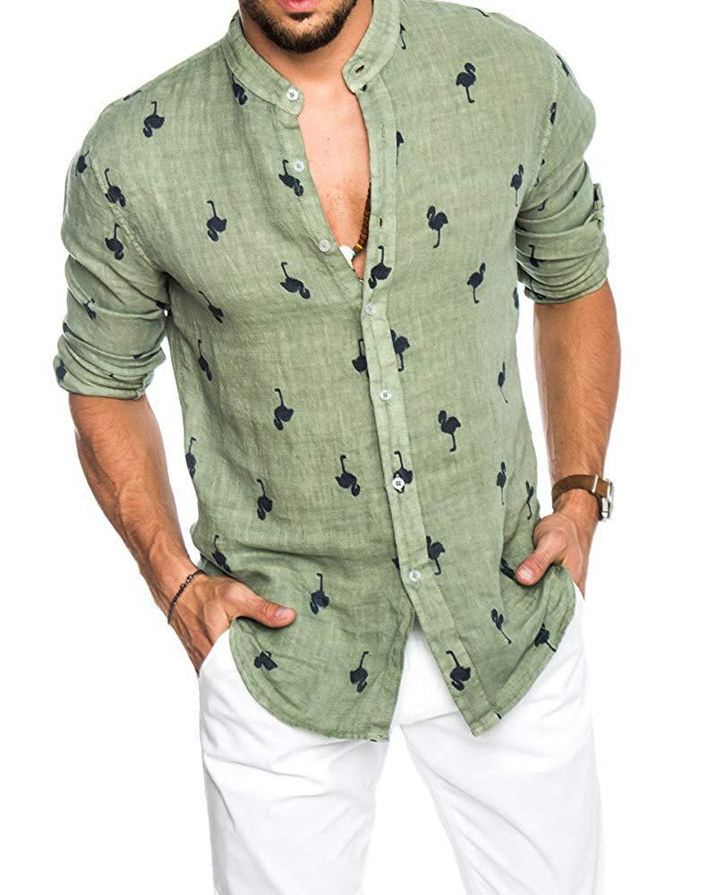 Camisa lino solapa a juego hombre