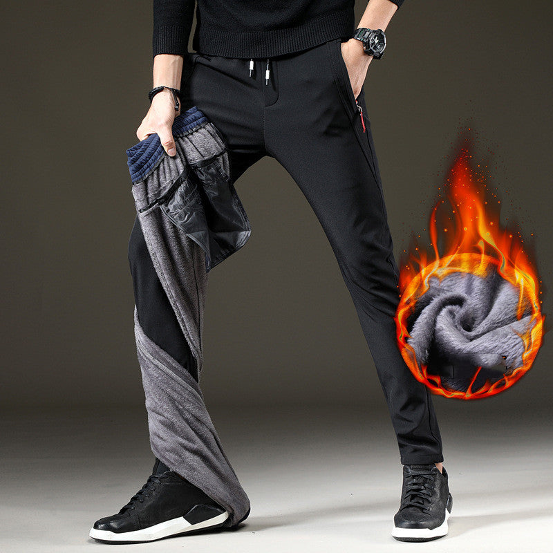 Fall/Winter New Style Plus Velvet Stretch Casual Pants Men