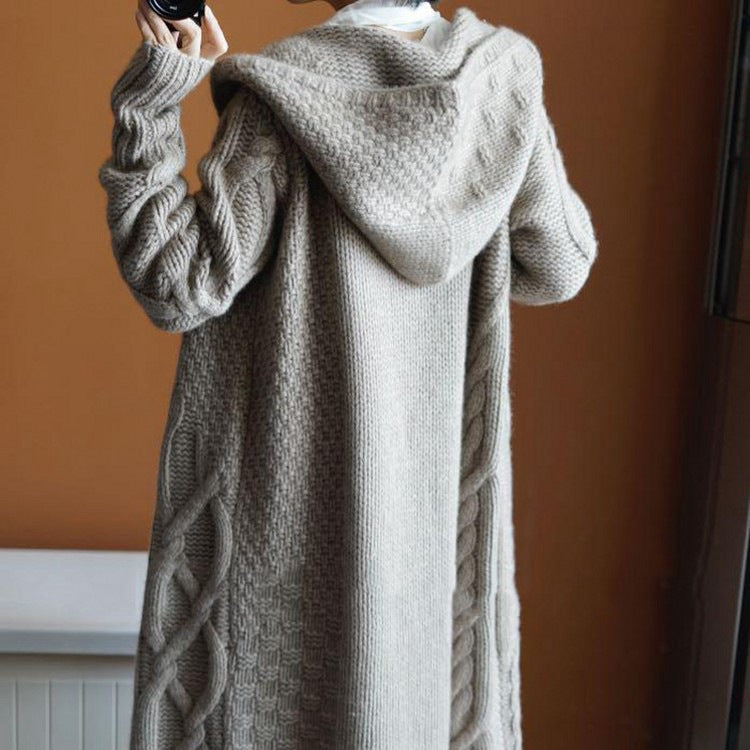 Woman Knit Cardigan Long Coat