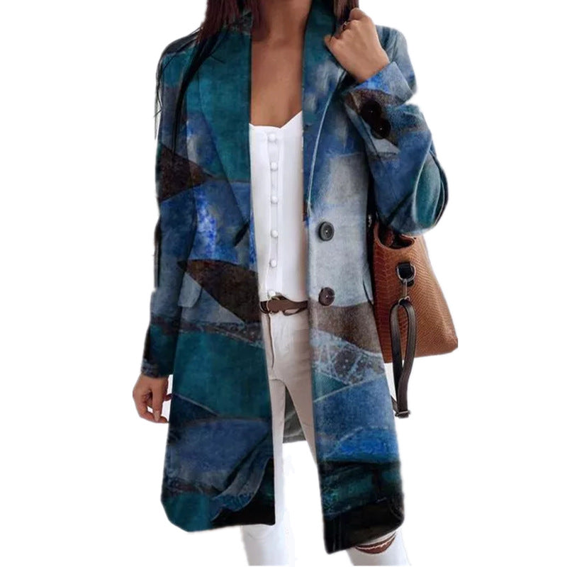 Loose large woolen coat