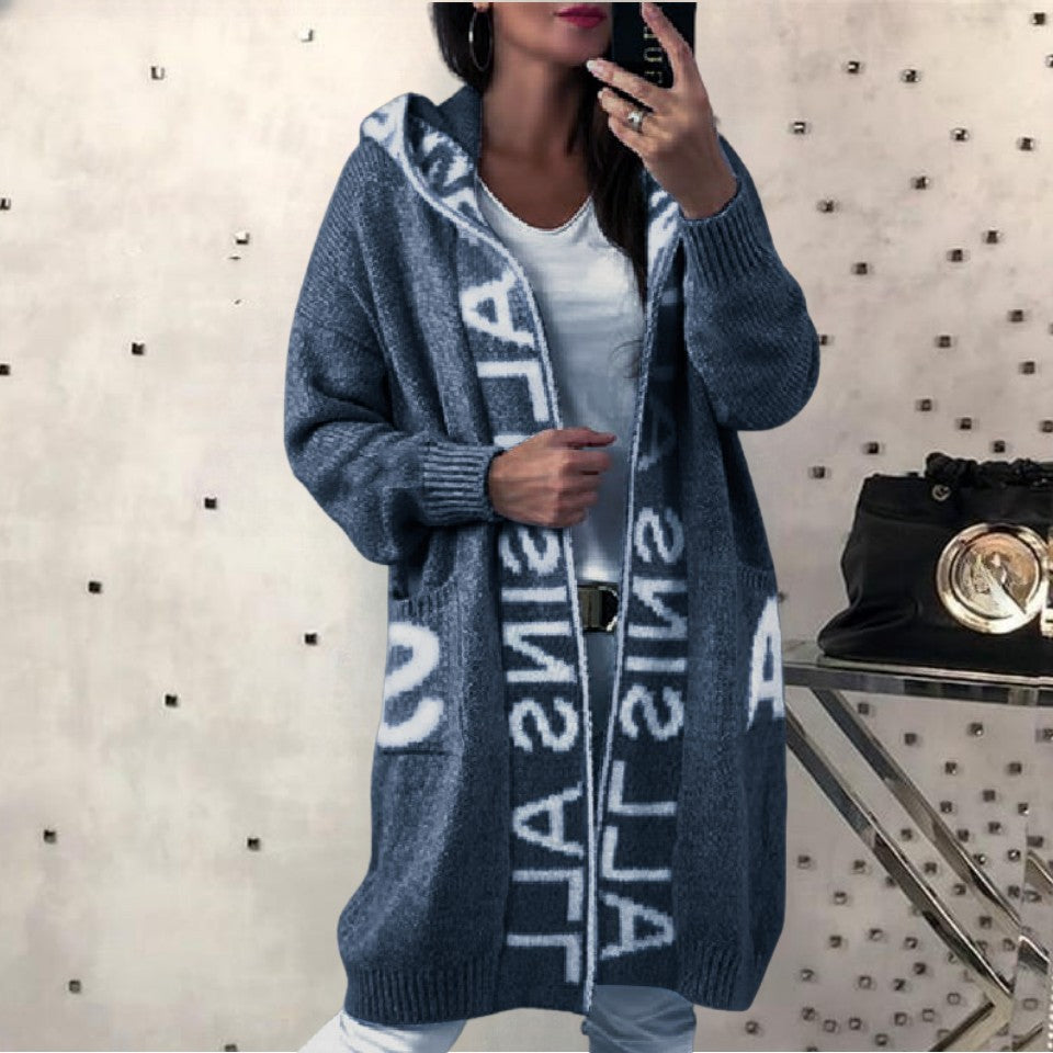 Cardigan Hooded Knitted Women's Sweater Coat