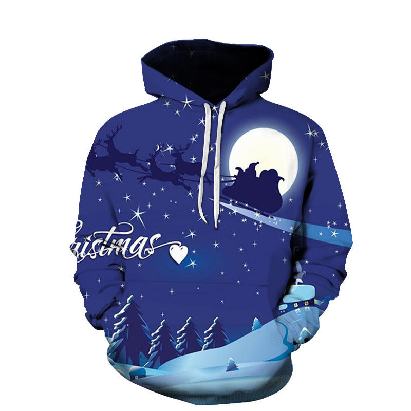 Men's And Women's Fashion Christmas Printed Hoodie