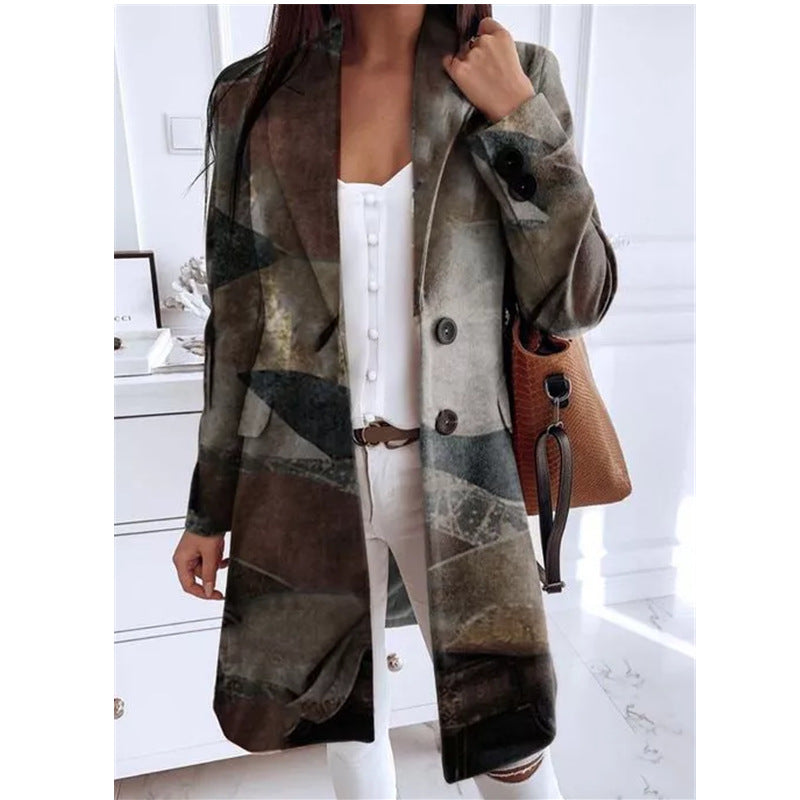 Loose large woolen coat