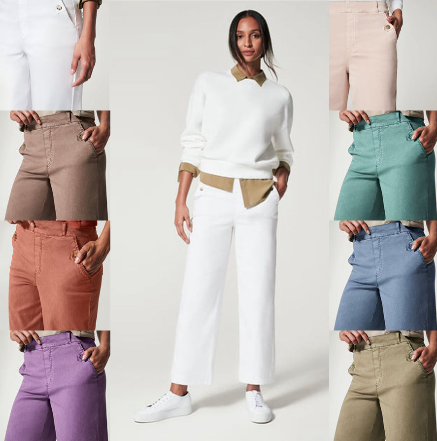 pantalones de mujer casuales de temperamento suelto multicolor