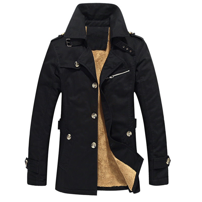 Men's Fashion Casual Fleece Overcoat Coat