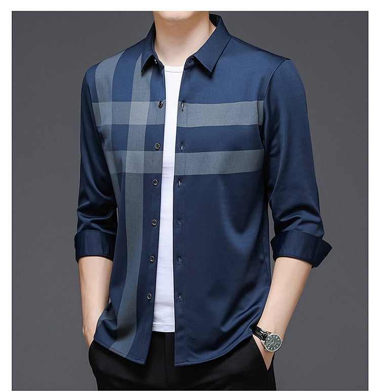 Long Sleeve Business Men's Non-ironing Shirt Breathable Stretch Shirt Men