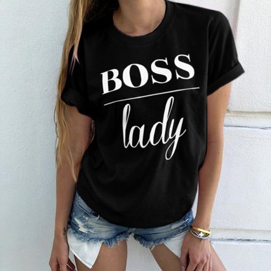 Moda de verano para mujer, camiseta informal con estampado de letras, Tops para mujer, camisetas de manga corta estampadas