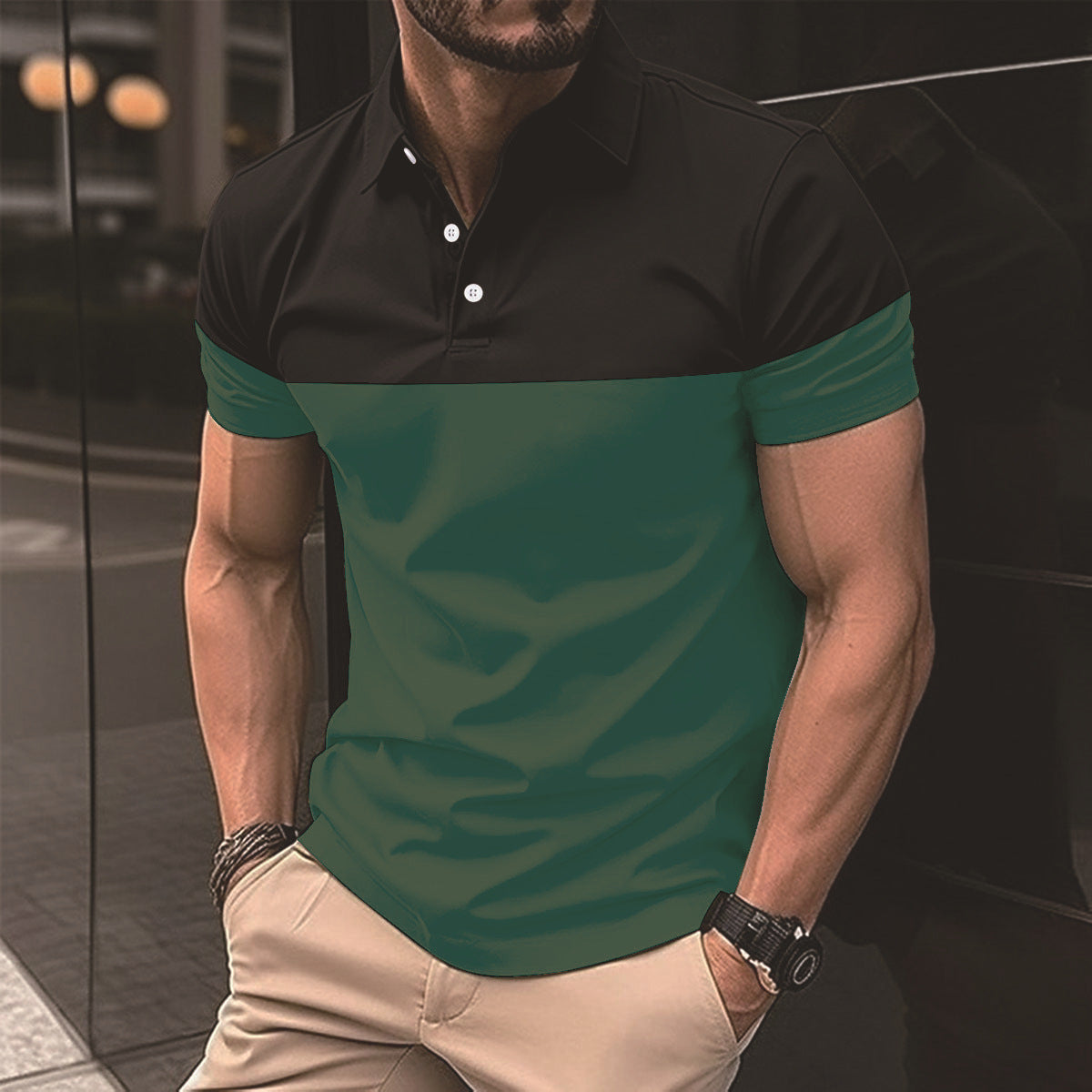 Camiseta polo informal para hombre