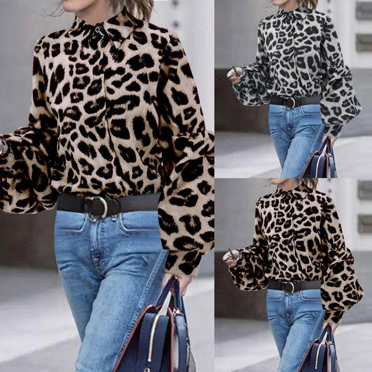 Tops sexy con estampado de leopardo para mujer 