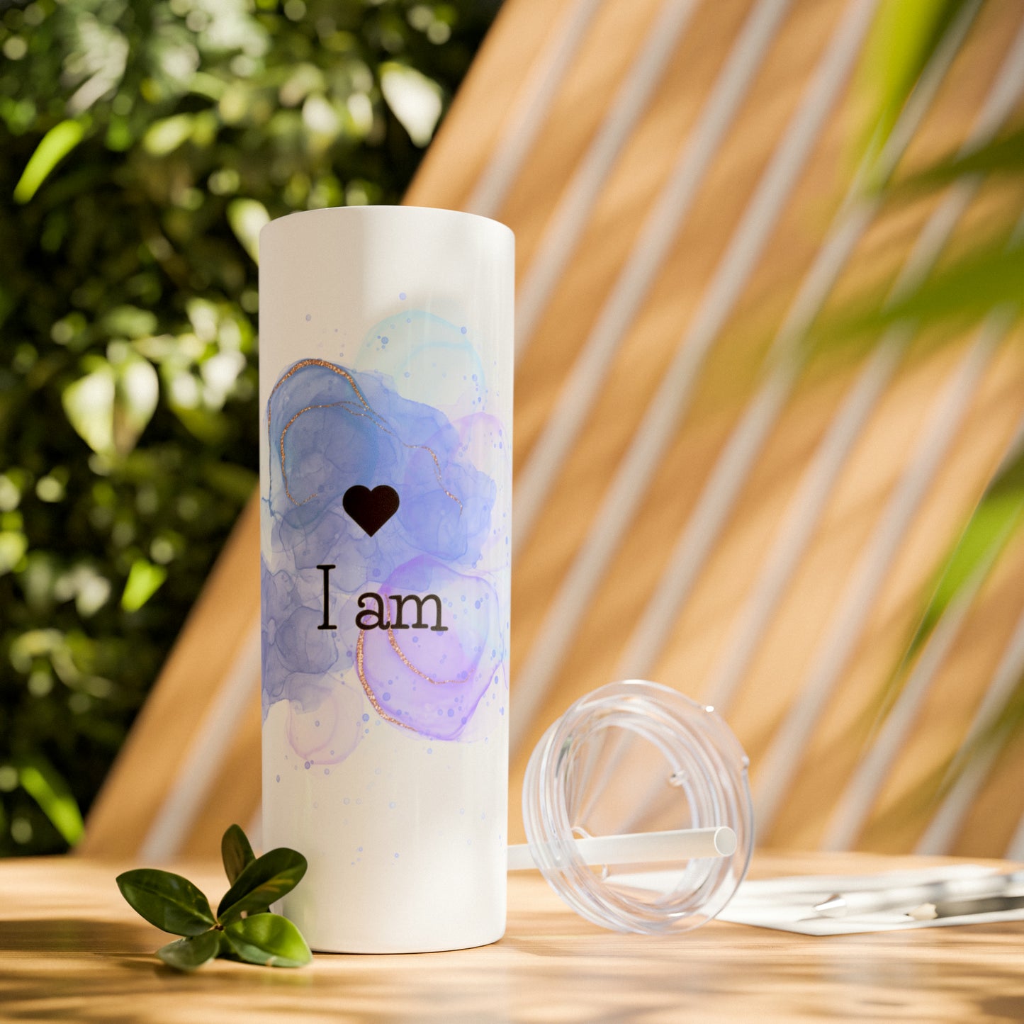 I am logo Skinny Tumbler with Straw, 20oz