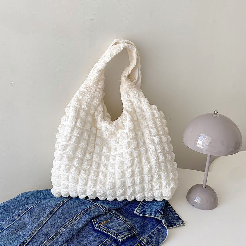 Bolso de hombro plisado bonito para mujer, bolso de nube de gran capacidad para axila, bolsos de moda de invierno para niñas