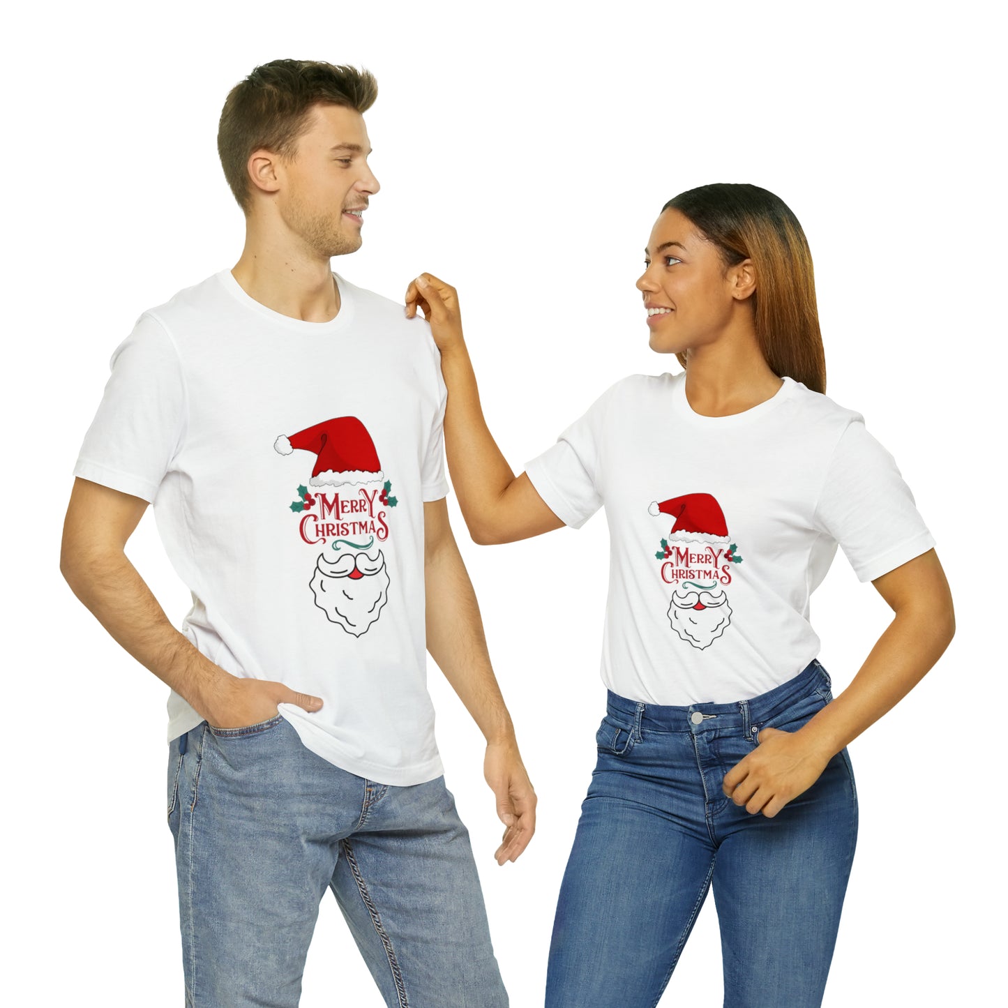 Feliz Navidad Unisex Jersey camiseta de manga corta