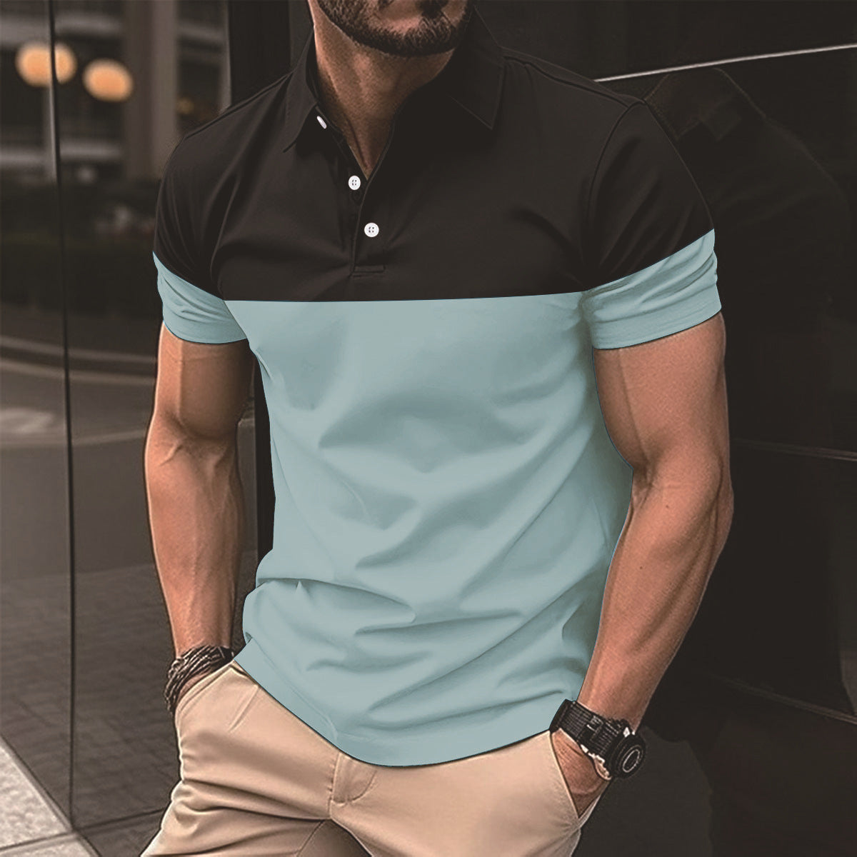 Camiseta polo informal para hombre