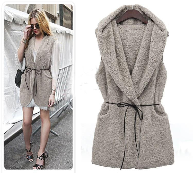 Medium-length Plush Jacket With Lamb-like Wool Warm Plus Size Vest