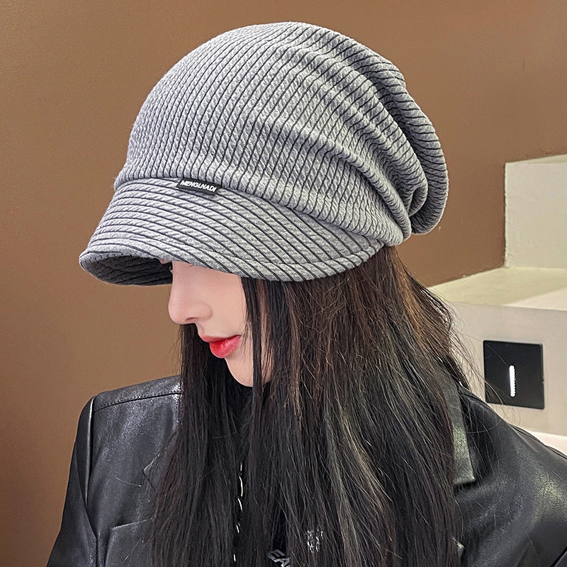 Gorro tipo jersey adelgazante de moda cálida a juego