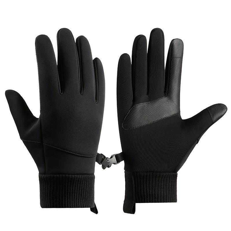 Men's Outdoor Windproof Cycling Warm Velvet Padded Thickened Gloves